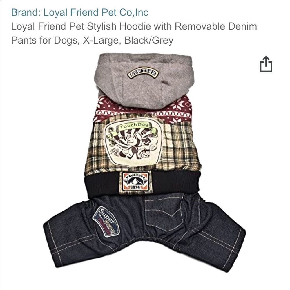 Dog hoodie hooded jacket sweatshirt shirt small dogs touchdog by loyal friends